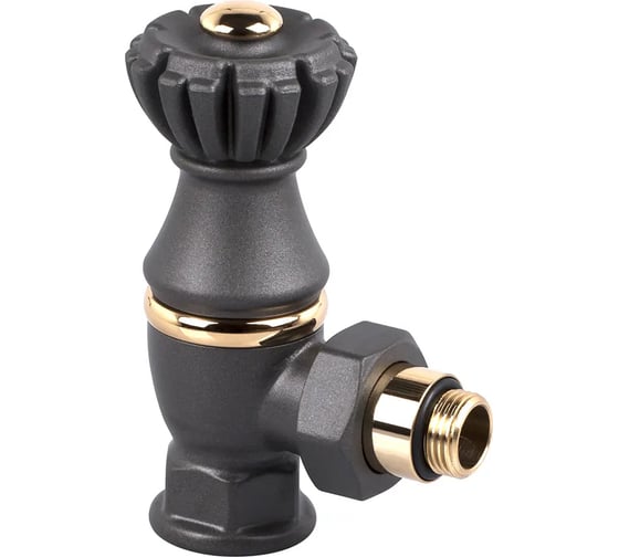 Изображение товара Угловой клапан для радиатора SR Rubinetterie Liberty 1/2х3/4, цвет антрацит 0325-2000V00P