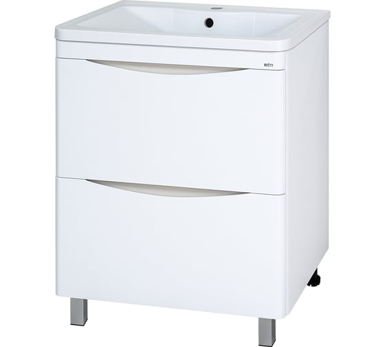 Изображение товара Тумба с раковиной Misty атлантик 60 напольная белая УТ000012599