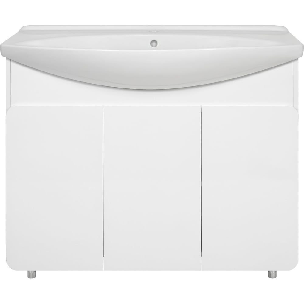 Изображение товара Тумба с раковиной Misty чегет 105 белая современная модель для ванной