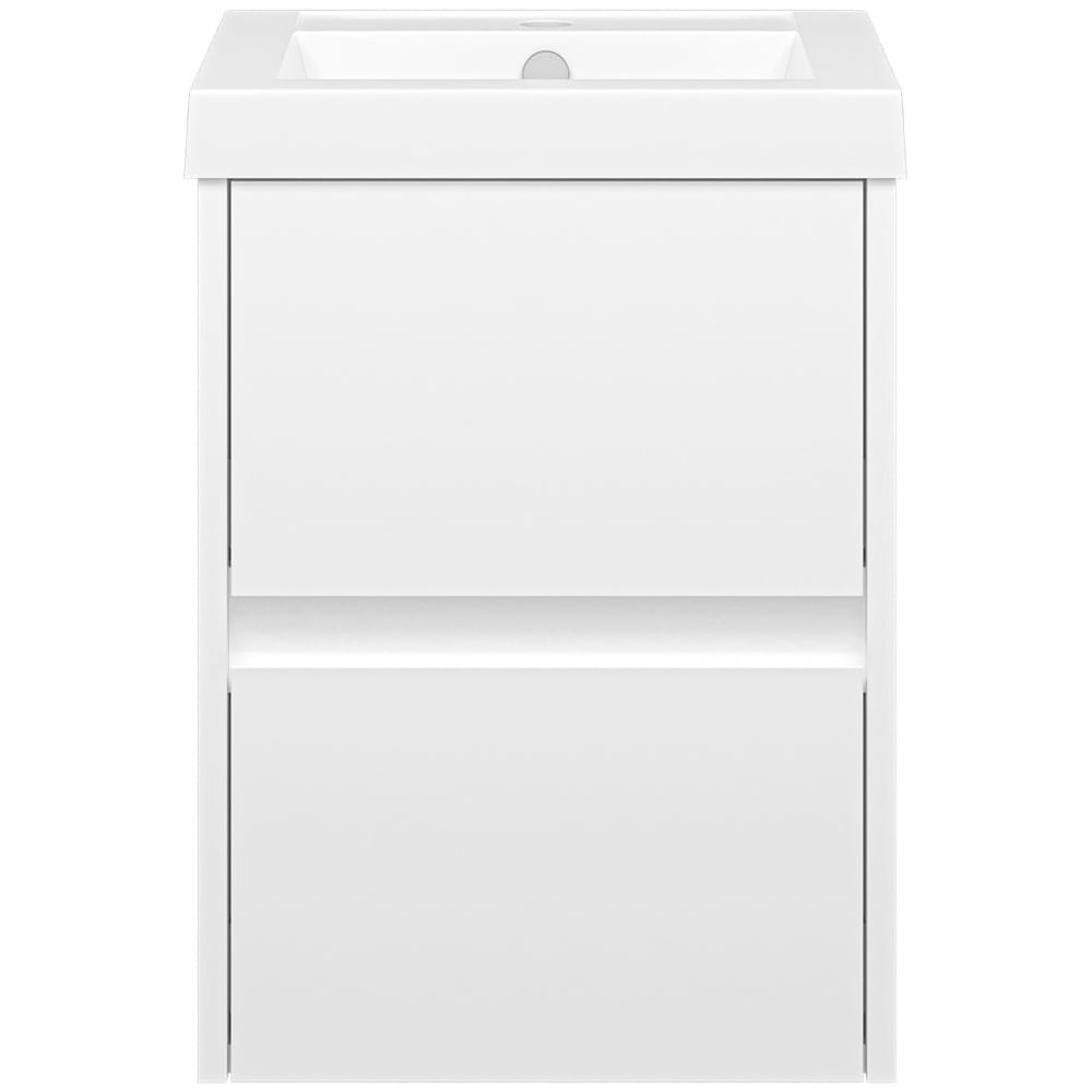 Изображение товара Тумба с раковиной Misty алиса 40 подвесная с 2 ящиками белая