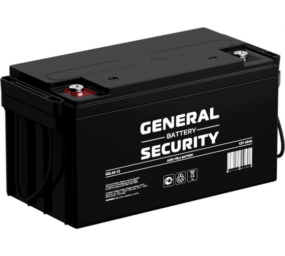 Изображение товара Аккумуляторная батарея General Security Ач GSL65-12 12В, 65 Ач УТ-00000540