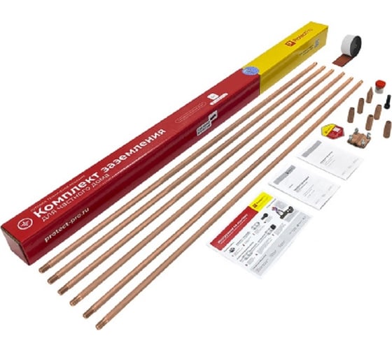 Изображение товара Комплект заземления Protectpro омеднённый (14мм), 9м 3009Cu