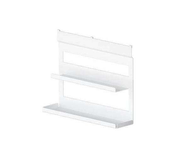 Изображение товара Универсальная полка MAKMART 2-х-уровневая, 406x100x320 мм, отделка белый бархат (матовый) RS.1A.3006.9016