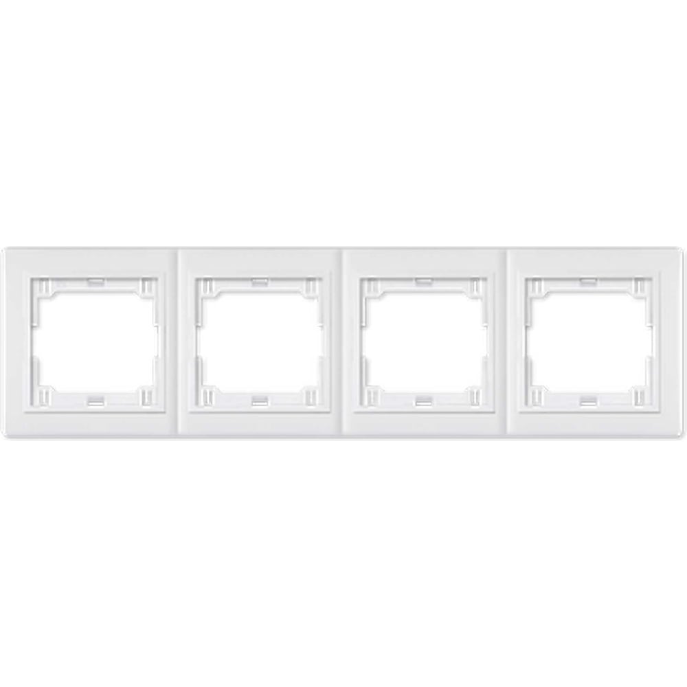 Изображение товара 4-местная горизонтальная рамка Aling-Conel PRESTIGE белая с вставкой 6704