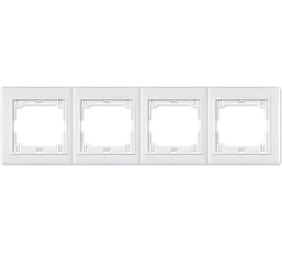 Изображение товара Рамка 4-кратная Aling-conel PRESTIGE горизонтальная, белая 6704.00 113110