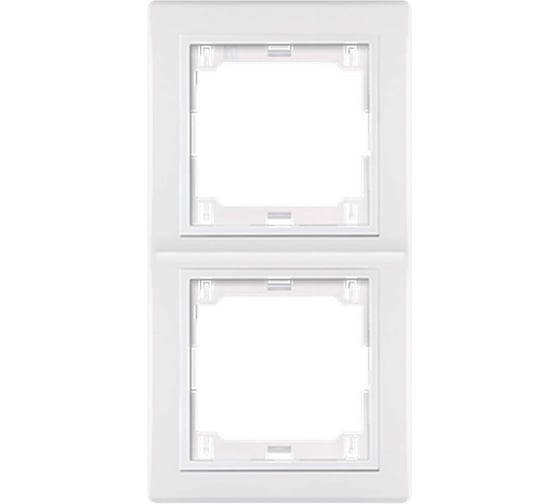 Изображение товара 2-местная вертикальная рамка Aling-Conel PRESTIGE белая с вставкой 6711.00