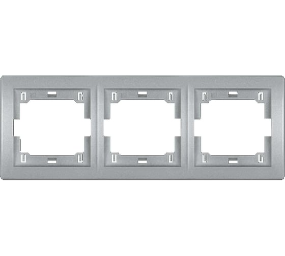 Изображение товара 3-местная горизонтальная рамка Aling-Conel PRESTIGE серебряная без вставки 6703.S
