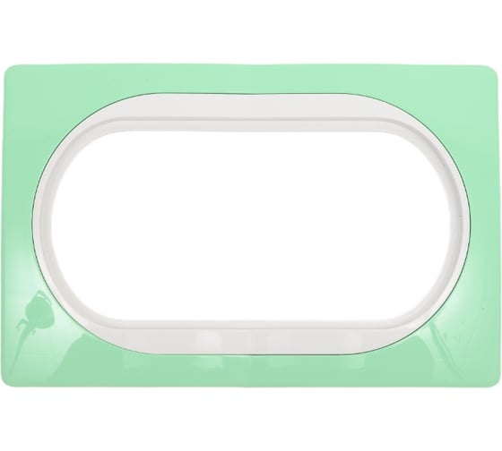 Изображение товара Рамка для двойной розетки Aling-Conel EON пастельно-зеленая с белой вставкой E6805.70