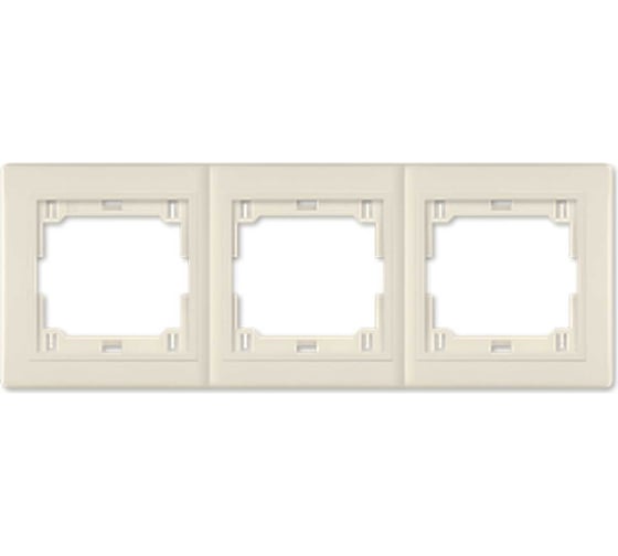 Изображение товара 3-местная горизонтальная рамка Aling-Conel PRESTIGE кремовая с вставкой 6703.99