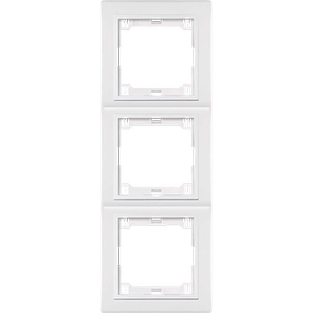 Изображение товара 3-местная вертикальная рамка Aling-Conel PRESTIGE белая с вставкой 6713.00
