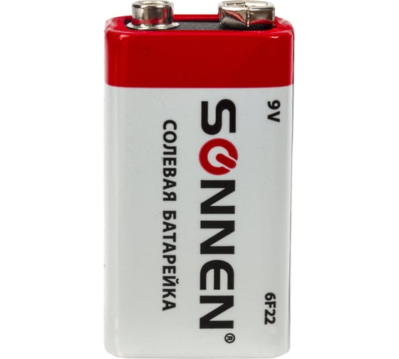 Изображение товара Батарейка SONNEN Крона солевая, 1 шт., в блистере, 451101