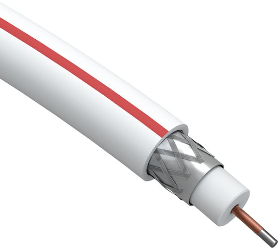 Изображение товара Коаксиальный кабель ЭРА SAT 50 M, 75 Ом, CCS/, PVC, цвет белый Б0044607