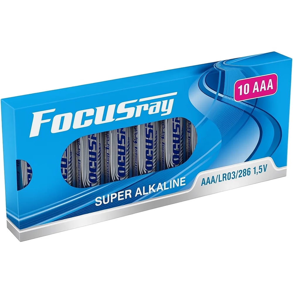 Изображение товара Батарейки Focusray SUPER ALKALINE LR03/BOX10 - надежные мизинчиковые аккумуляторы AAA