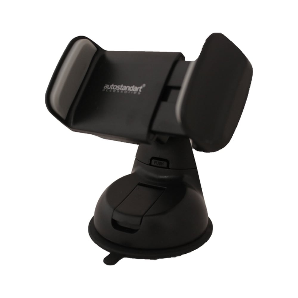 Изображение товара Держатель телефона AUTOSTANDART uni mount для приборной панели и стекла, черный