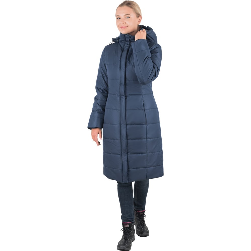 Утепленное женское пальто гк спецобъединение фьюжен темно-синий, размер 104-108, рост 158-164 пал 002/104/158