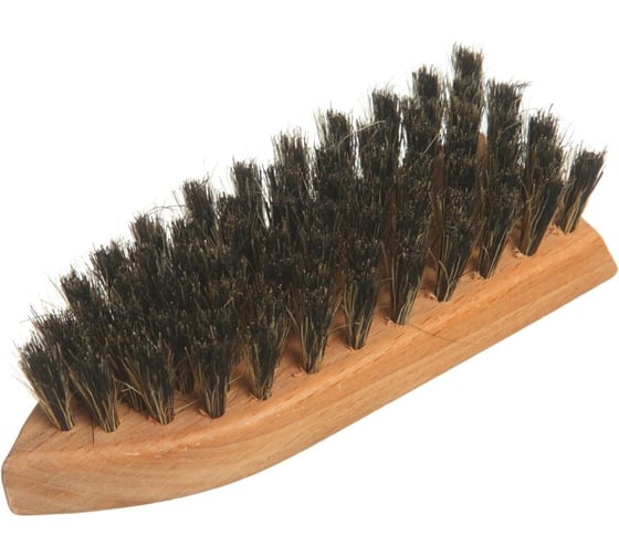 Изображение товара Щетка для обуви YOZHIK стрелка, натуральная щетина, черная, размер 125x40x16 мм, 69 пучков арт. Б/023