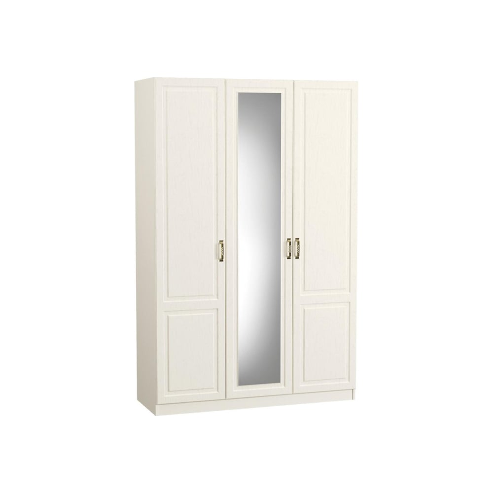 Изображение товара Шкаф Woodville ливерпуль с зеркалом белый/ясень ваниль 518181