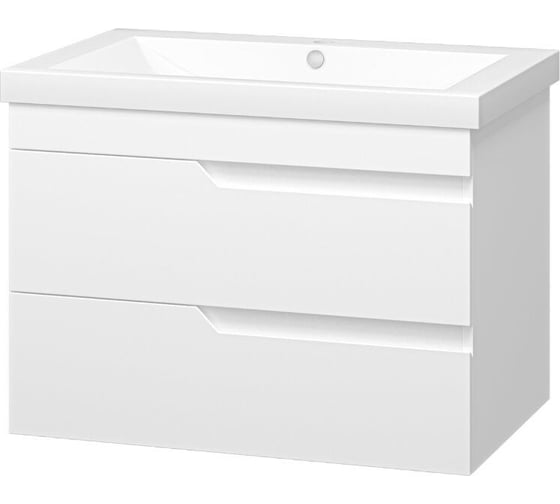 Изображение товара Тумба с раковиной Misty софт 75 подвесная, с 2 ящиками УТ000015047