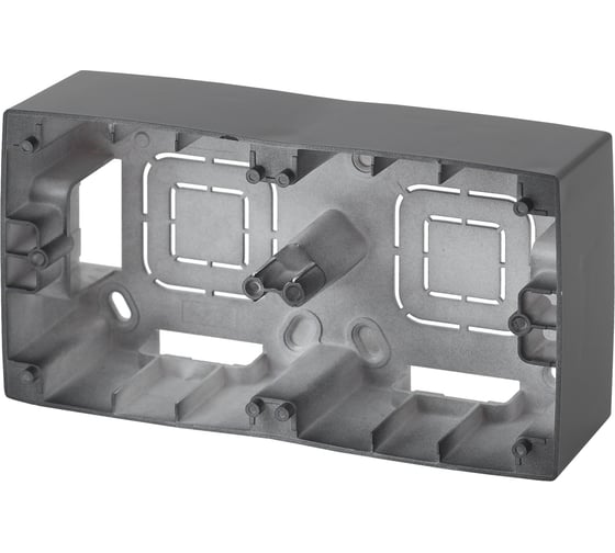 Изображение товара Коробка накладного монтажа ЭРА 12610212 2 поста, Эра12, графит Б0043176