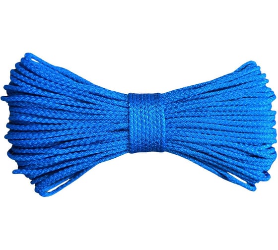 Изображение товара Шнур вязаный полипропиленовый ООО Оптхозторг 4 мм 50 м синий 0384504