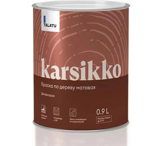 Изображение товара Краска по дереву TALATU матовая База А Karsikko 0,9 л, 270952