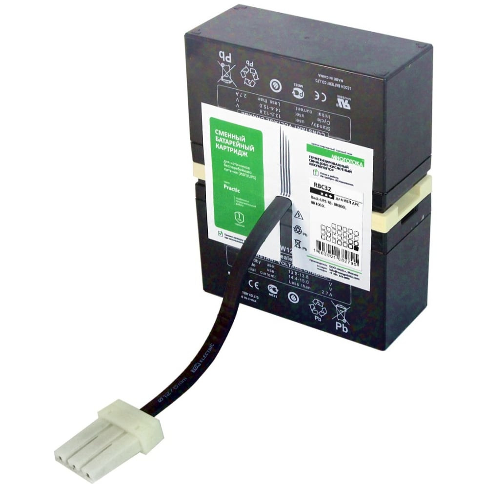 Изображение товара Сменный батарейный картридж RBC32 Practic 24 В 7.2 Ач APC