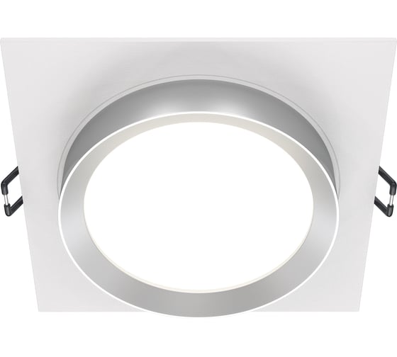 Изображение товара Встраиваемый светильник MAYTONI hoop 1хgx53x15w алюминий и пластик белый с серебром DL086-GX53-SQ-WS