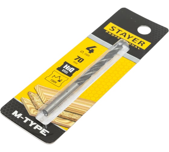 Изображение товара Сверло спиральное по дереву М-образная заточка M-type Professional (4х70х40 мм; HCS) Stayer 2942-070-04_z02