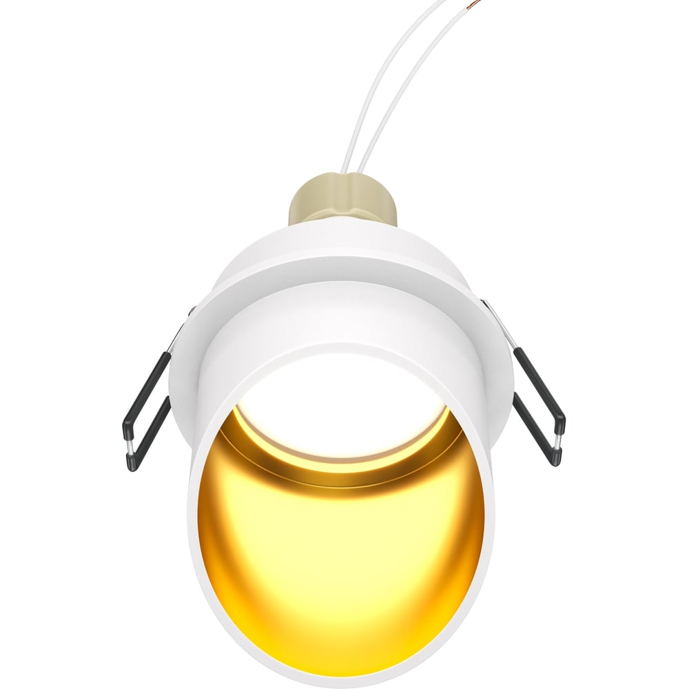 Изображение товара Встраиваемый светильник MAYTONI lipari 1хgu10x35w алюминий белый с золотом DL044-01-GU10-W