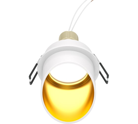 Изображение товара Встраиваемый светильник MAYTONI lipari 1хgu10x35w алюминий белый с золотом DL044-01-GU10-W