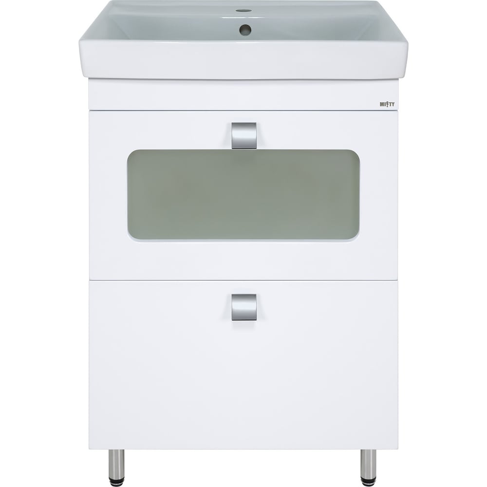 Изображение товара Тумба с раковиной Misty урал 60 с 2 ящиками современный дизайн