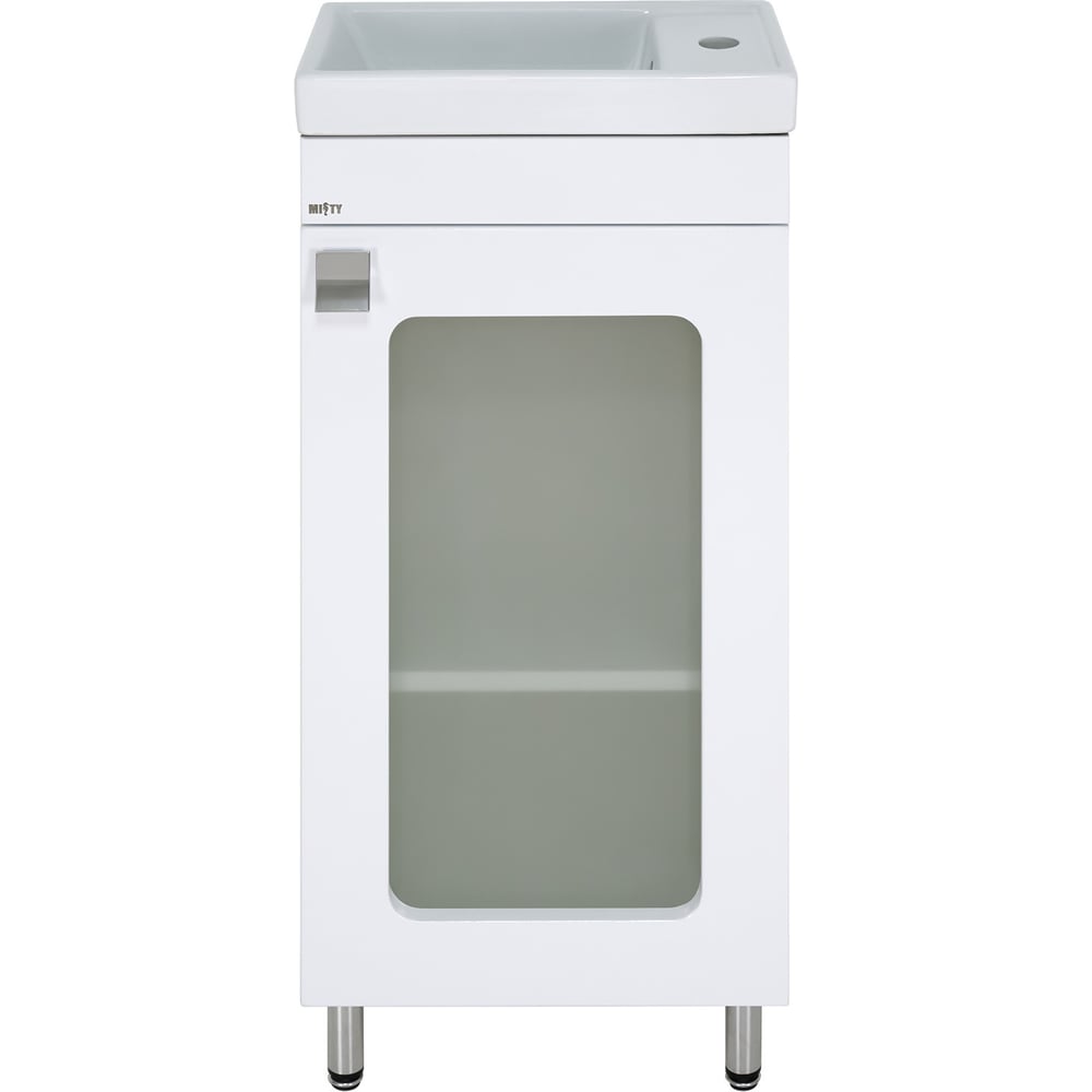 Изображение товара Тумба с раковиной Misty урал 40 прямая установка современный стиль белая сантфарфор