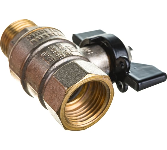 Изображение товара Шаровой латунный кран LD Pride 47.15.B-Н.Б, вн./нар.резьба, ручка-бабочка, 1/2" 47.302.15 537122