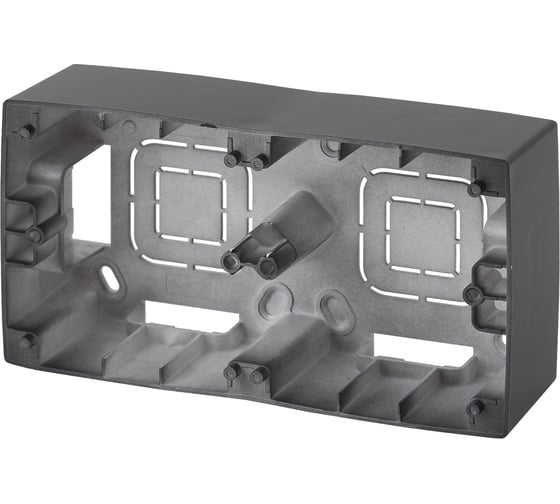 Изображение товара Коробка накладного монтажа ЭРА 12610205 2 поста, Эра 12, антрацит Б0043174