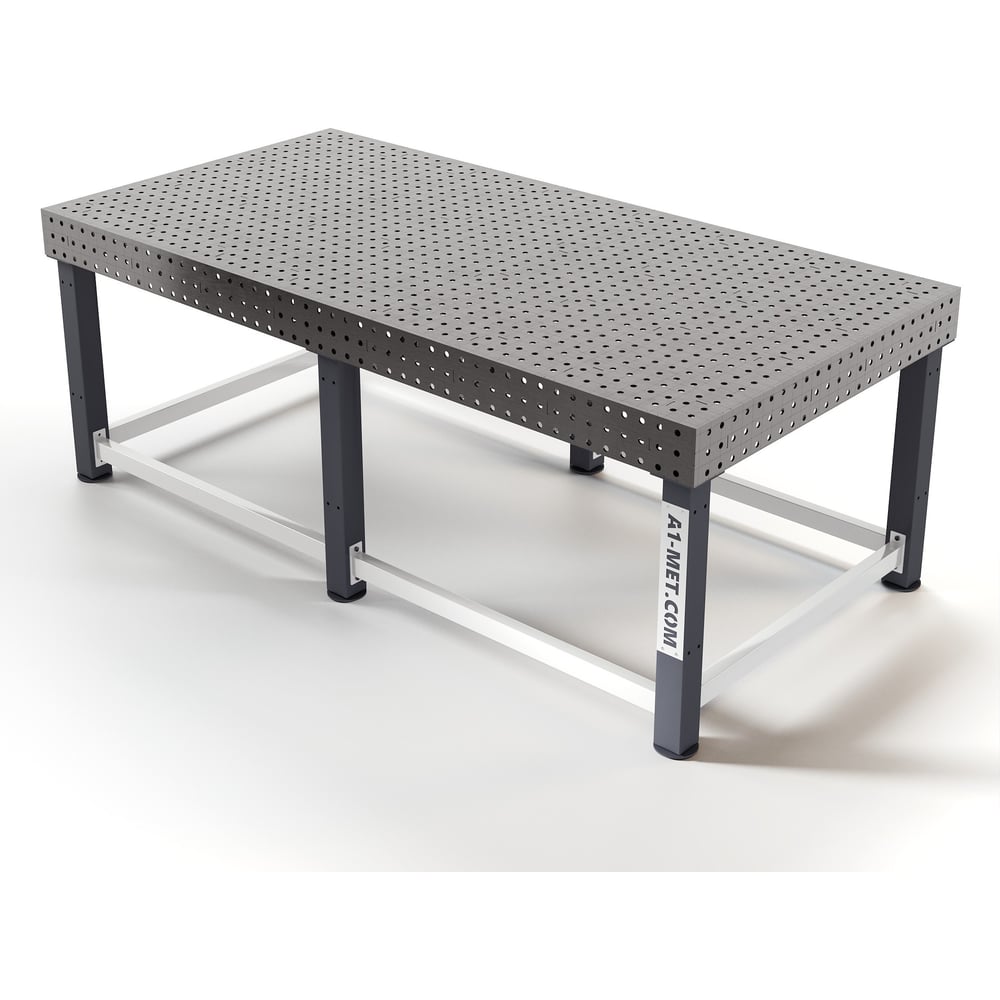 Изображение товара Сварочный стол GREENBERG 1200x2400 серый тяжелый рабочий стол из стали