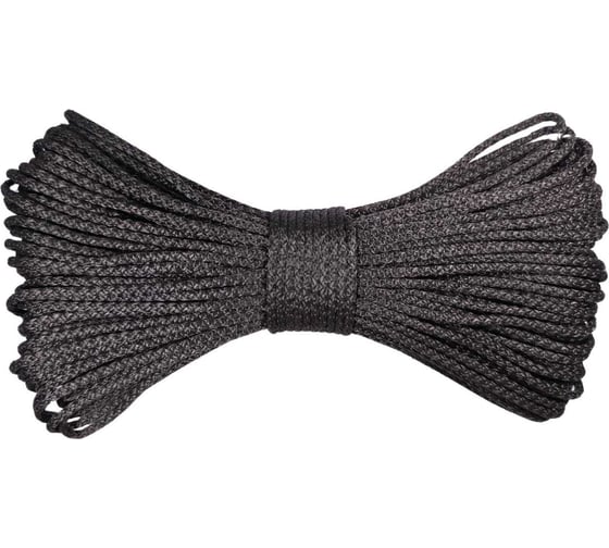 Изображение товара Шнур вязаный полипропиленовый ООО Оптхозторг 4 мм 50 м черный 0384503