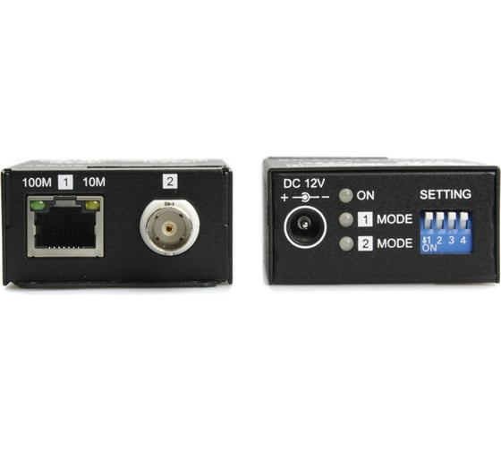 Изображение товара Комплект удлинителей Ethernet SC&T IP09CK по коаксиальному кабелю, включает приемник и передатчик sct1369