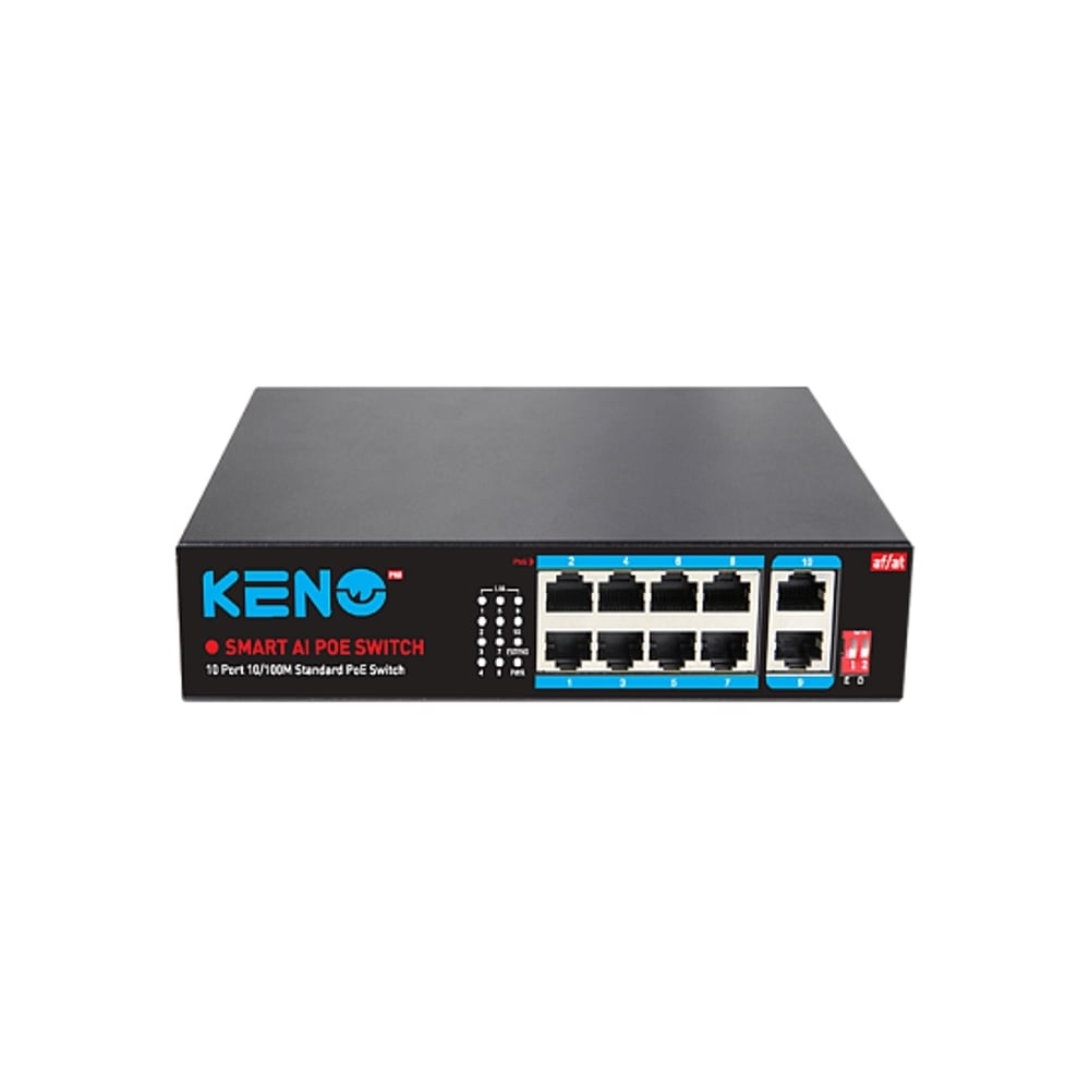 Изображение товара Коммутатор Keno KN-SW802POE+ 8 PoE портов 2 Гбит/с для видеонаблюдения и Wi-Fi