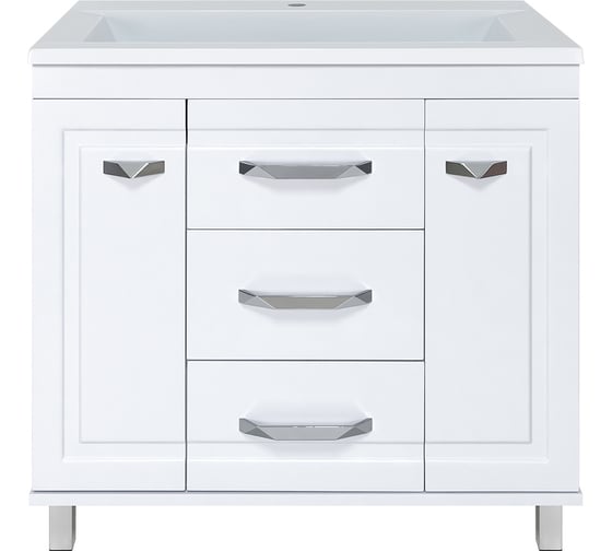 Изображение товара Тумба с раковиной Misty терра 90 с 3 ящиками, белая УТ000011809