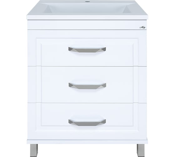 Изображение товара Тумба с раковиной Misty терра 70 с 3 ящиками, белая УТ000011806