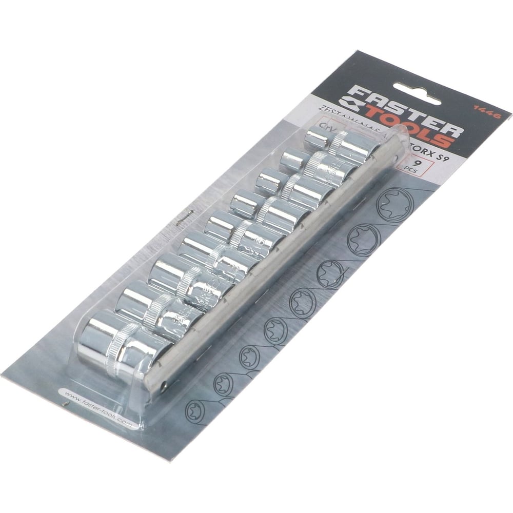Изображение товара Торцевые головки TORX 9 шт FASTER TOOLS 1446 комплект инструментов