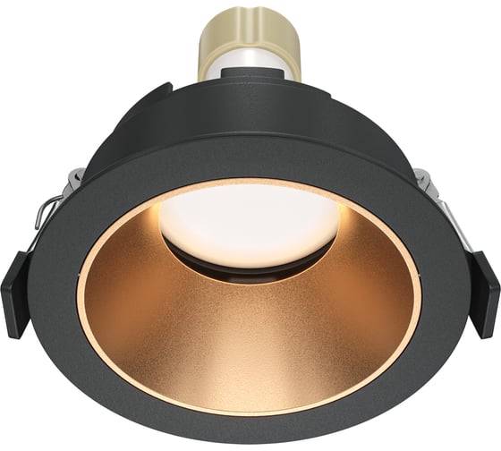 Изображение товара Встраиваемый светильник MAYTONI share 1хgu10x10w алюминий черный и матовое золото DL051-U-1BMG