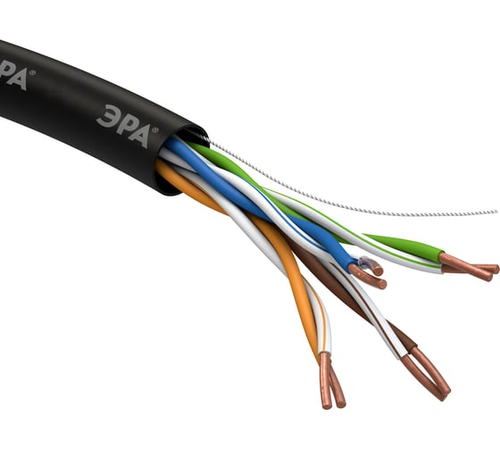Изображение товара Кабель ЭРА витая пара U/UTP 4x2x24AWG Cat 5e CU PE OUTDOOR 305м Б0044431