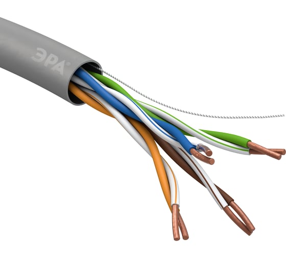 Изображение товара Кабель ЭРА витая пара U/UTP 4x2x24AWG Cat 5e CU PVC 305м Б0044429