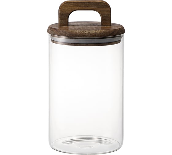 Изображение товара Стеклянная банка для хранения с крышкой из акации Liberty Jones Hanle 1.1 л LJ0000115