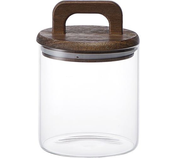 Изображение товара Стеклянная банка для хранения с крышкой из акации Liberty Jones Hanle 750 мл LJ0000114