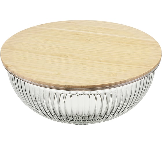 Изображение товара Стеклянная чаша с бамбуковой крышкой Liberty Jones Harmy 3.5 л LJ0000110