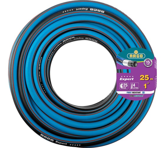 Изображение товара Поливочный армированный четырехслойный шланг Raco EXPERT 25 атм, 1", 25 м 40302-1-25_z01