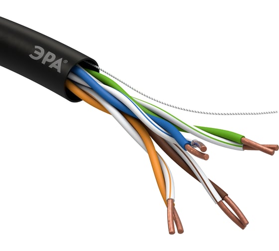 Изображение товара Кабель ЭРА витая пара U/UTP 4x2x24AWG Cat5e CU PE OUTDOOR 305м SIMPLE Б0044427