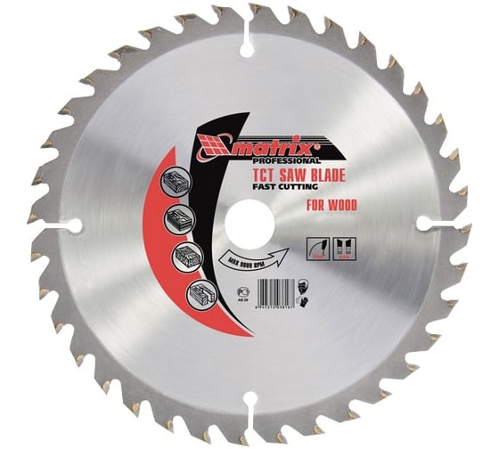 Изображение товара Диск пильный по дереву Professional (185x20 мм; 24 зуба; кольцо 16/20 мм) MATRIX 73223